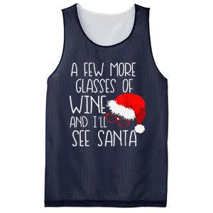 A Few More Glasses Of Wine & ILl See Santa Funny Christmas Mesh Reversible Basketball Jersey Tank