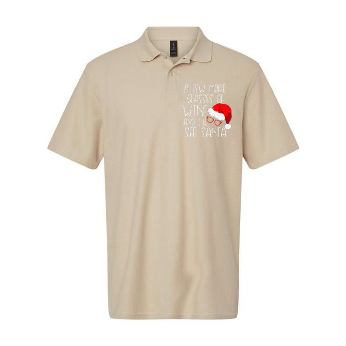 A Few More Glasses Of Wine & ILl See Santa Funny Christmas Softstyle Adult Sport Polo