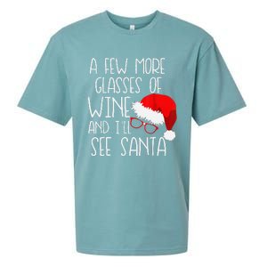 A Few More Glasses Of Wine & ILl See Santa Funny Christmas Sueded Cloud Jersey T-Shirt