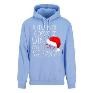 A Few More Glasses Of Wine & ILl See Santa Funny Christmas Unisex Surf Hoodie