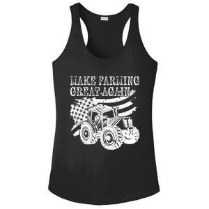 American Flag Make Farming Great Again Farming Lifestyle Meaningful Gift Ladies PosiCharge Competitor Racerback Tank