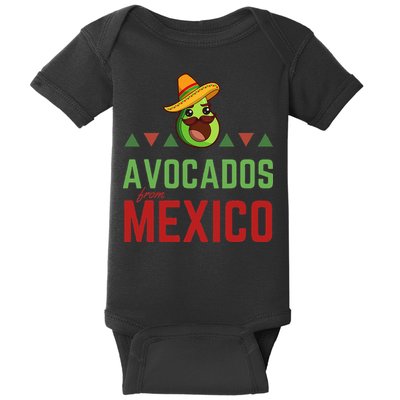 Avocados From Mexico Mexican Day Flag Avocado Costume Baby Bodysuit