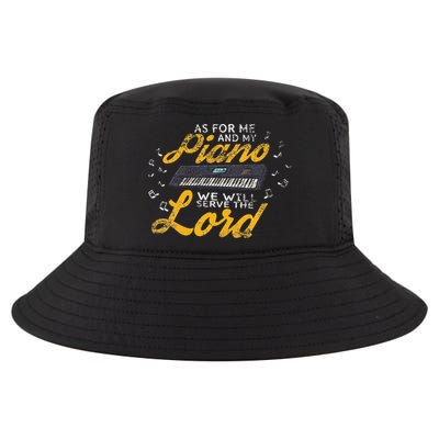 As for Me and My Piano We Will Serve The Lord Christian Cool Comfort Performance Bucket Hat