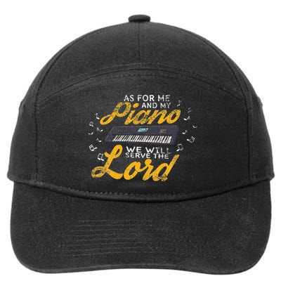 As for Me and My Piano We Will Serve The Lord Christian 7-Panel Snapback Hat