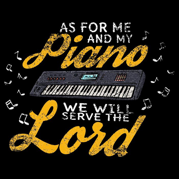 As for Me and My Piano We Will Serve The Lord Christian Drawstring Bag