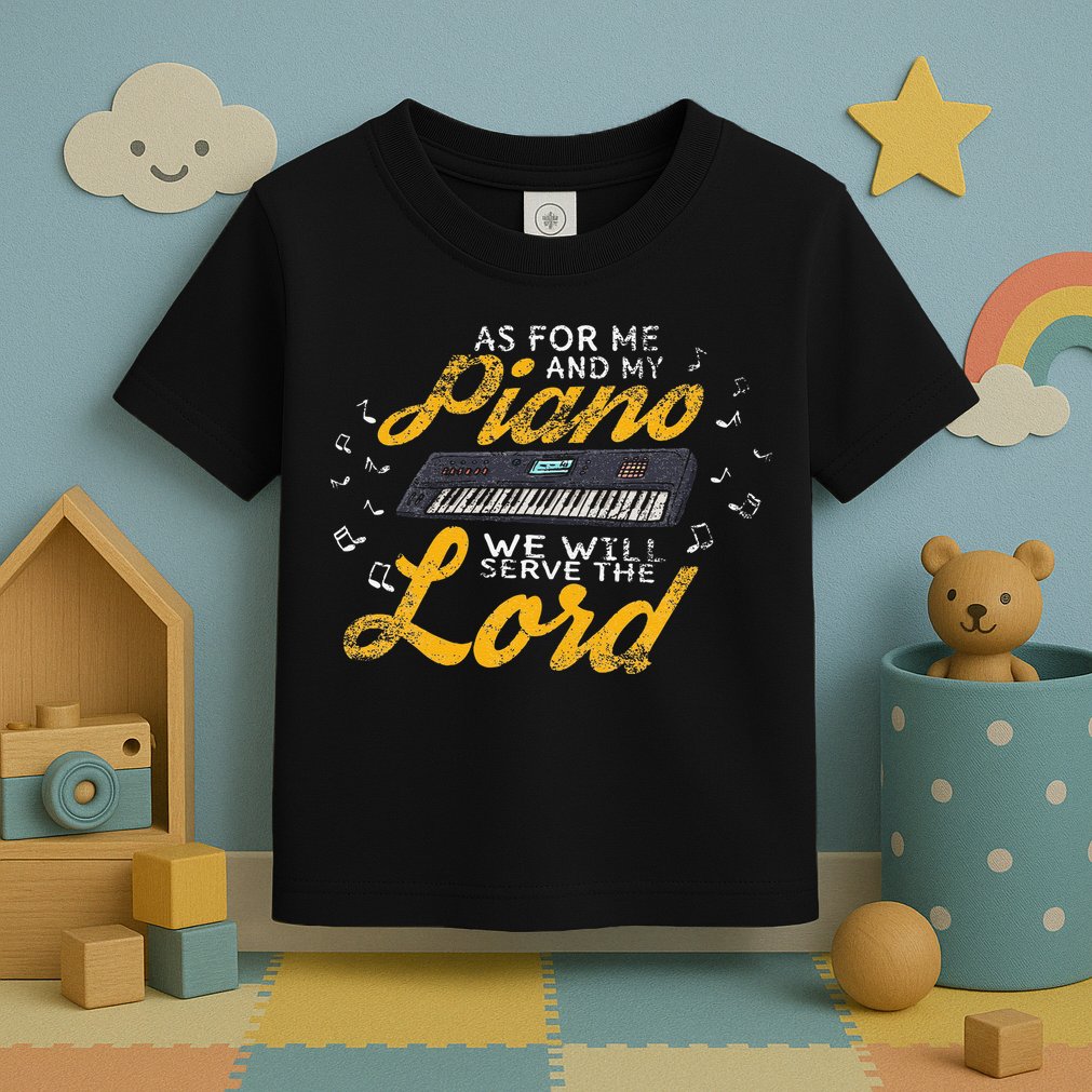 As for Me and My Piano We Will Serve The Lord Christian Toddler T-Shirt