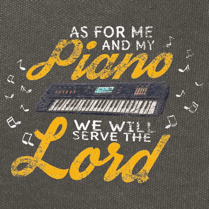 As for Me and My Piano We Will Serve The Lord Christian Cotton Canvas Backpack