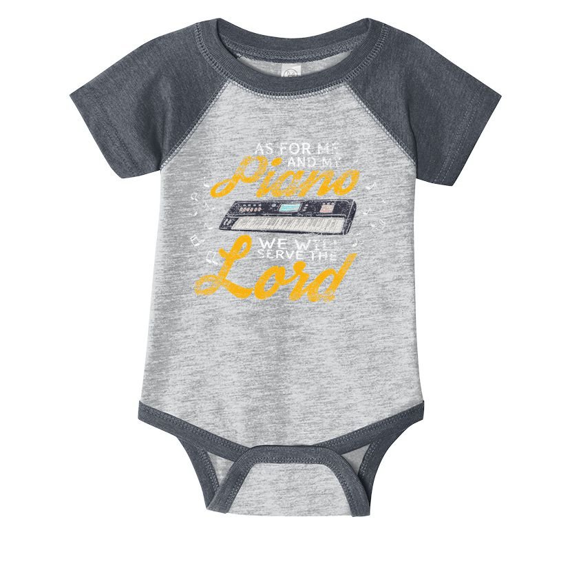 As for Me and My Piano We Will Serve The Lord Christian Infant Baby Jersey Bodysuit
