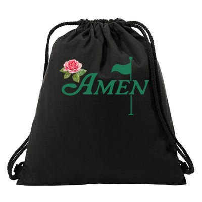 Amen Floral Master Golfer Golf Lover Golf Flower Appare Drawstring Bag