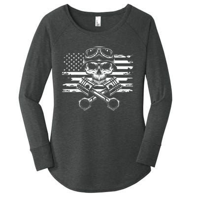 American Flag Motorcycle Apparel Motorcycle Women's Perfect Tri Tunic Long Sleeve Shirt