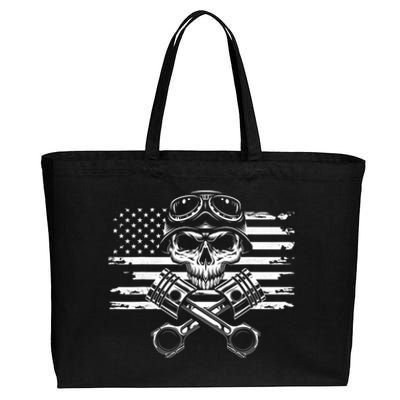 American Flag Motorcycle Apparel Motorcycle Cotton Canvas Jumbo Tote