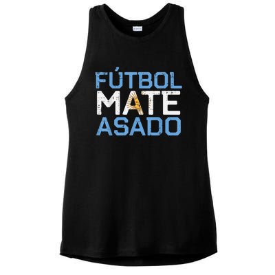 Argentina Futbol Mate Asado Flag Soccer    Ladies PosiCharge Tri-Blend Wicking Tank