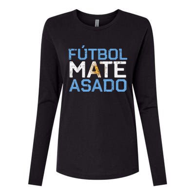 Argentina Futbol Mate Asado Flag Soccer    Womens Cotton Relaxed Long Sleeve T-Shirt