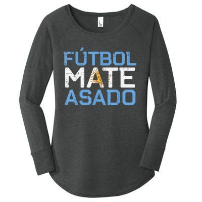 Argentina Futbol Mate Asado Flag Soccer    Women's Perfect Tri Tunic Long Sleeve Shirt