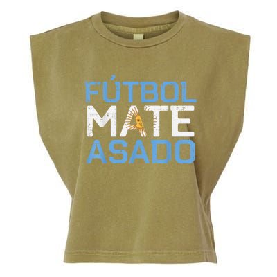 Argentina Futbol Mate Asado Flag Soccer    Garment-Dyed Women's Muscle Tee