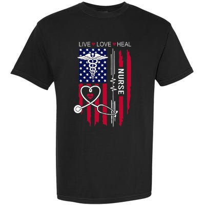 American Flag Nurse Day Gifts Week Gift Nurse NurseS Day Garment-Dyed Heavyweight T-Shirt