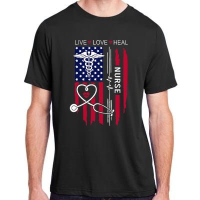 American Flag Nurse Day Gifts Week Gift Nurse NurseS Day Adult ChromaSoft Performance T-Shirt