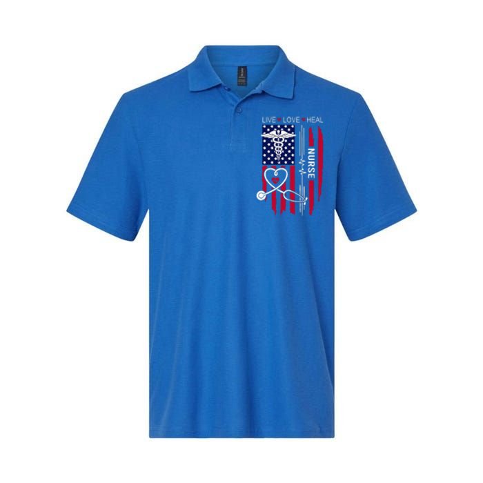 American Flag Nurse Day Gifts Week Gift Nurse NurseS Day Softstyle Adult Sport Polo