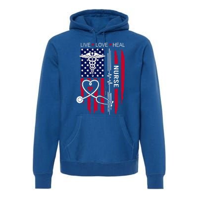 American Flag Nurse Day Gifts Week Gift Nurse NurseS Day Premium Hoodie