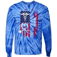 American Flag Nurse Day Gifts Week Gift Nurse NurseS Day Tie-Dye Long Sleeve Shirt