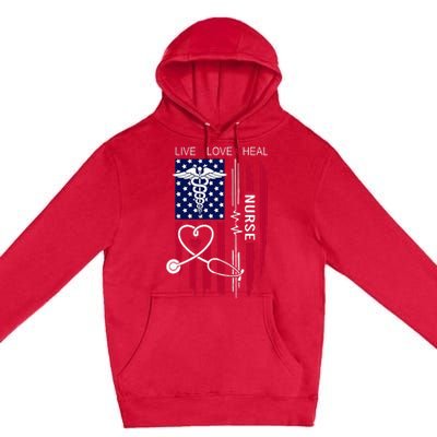 American Flag Nurse Day Gifts Week Gift Nurse NurseS Day Premium Pullover Hoodie