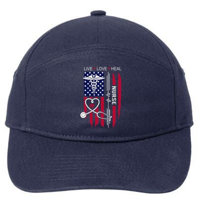 American Flag Nurse Day Gifts Week Gift Nurse NurseS Day 7-Panel Snapback Hat