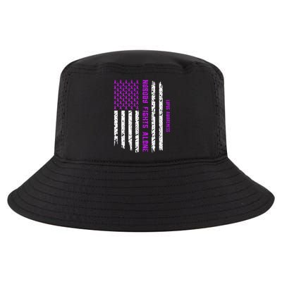 American Flag Nobody Fights Lupus Alone Cool Comfort Performance Bucket Hat