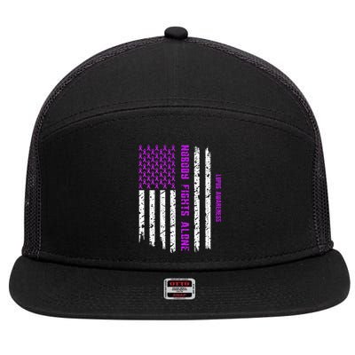 American Flag Nobody Fights Lupus Alone 7 Panel Mesh Trucker Snapback Hat