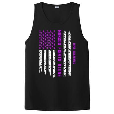 American Flag Nobody Fights Lupus Alone PosiCharge Competitor Tank