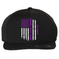 American Flag Nobody Fights Lupus Alone Wool Snapback Cap