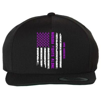 American Flag Nobody Fights Lupus Alone Wool Snapback Cap