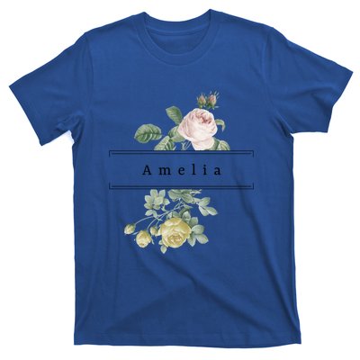 Amelia First Name Vintage Roses Wedding Shower Rose Gift T-Shirt