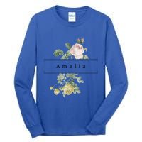 Amelia First Name Vintage Roses Wedding Shower Rose Gift Tall Long Sleeve T-Shirt