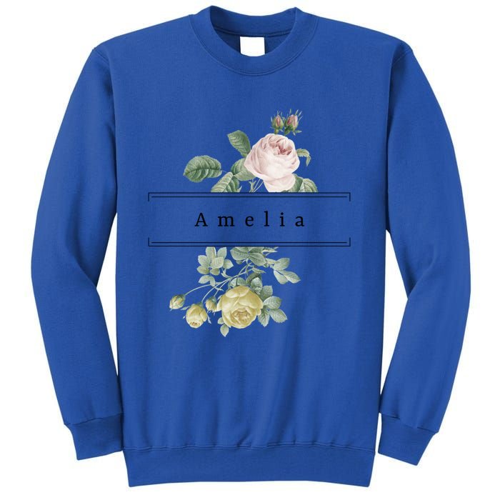 Amelia First Name Vintage Roses Wedding Shower Rose Gift Tall Sweatshirt