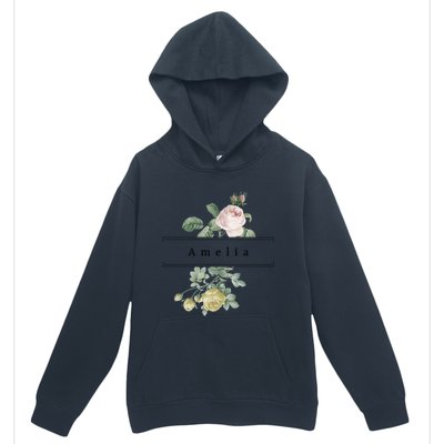 Amelia First Name Vintage Roses Wedding Shower Rose Gift Urban Pullover Hoodie