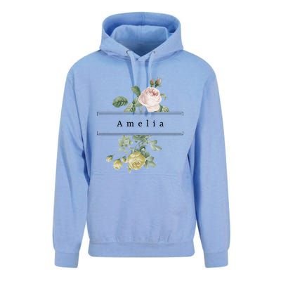 Amelia First Name Vintage Roses Wedding Shower Rose Gift Unisex Surf Hoodie