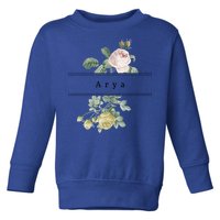 Arya First Name Vintage Roses Wedding Shower Rose Gift Toddler Sweatshirt