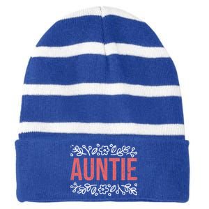 Aunties Funny Niece Aunt Graphic Gift Striped Beanie with Solid Band