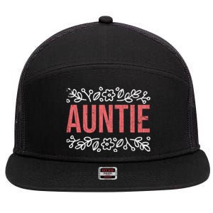 Aunties Funny Niece Aunt Graphic Cute Gift 7 Panel Mesh Trucker Snapback Hat