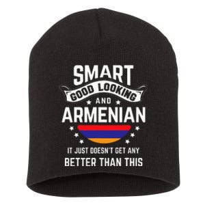 Armenian Flag Native Pride Funny Armenia Armenian Roots Short Acrylic Beanie