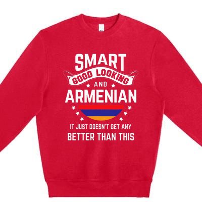 Armenian Flag Native Pride Funny Armenia Armenian Roots Premium Crewneck Sweatshirt