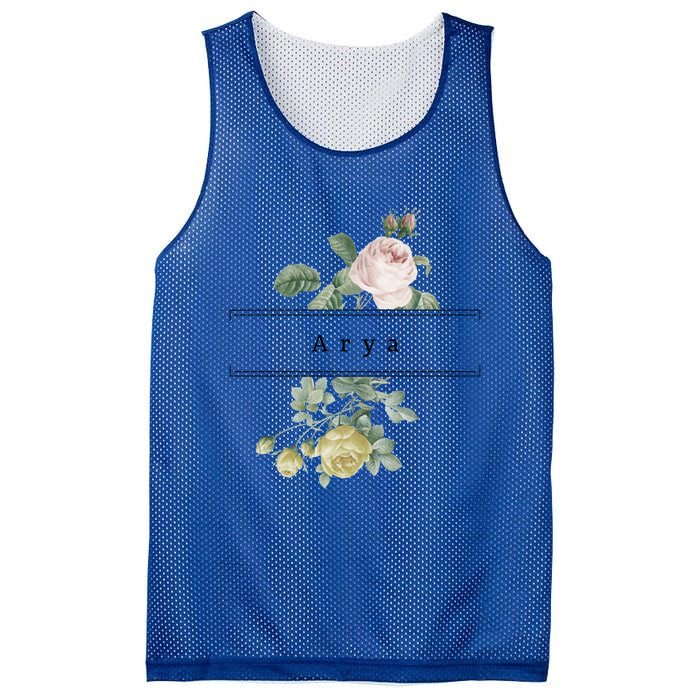 Arya First Name Vintage Roses Wedding Shower Rose Gift Mesh Reversible Basketball Jersey Tank