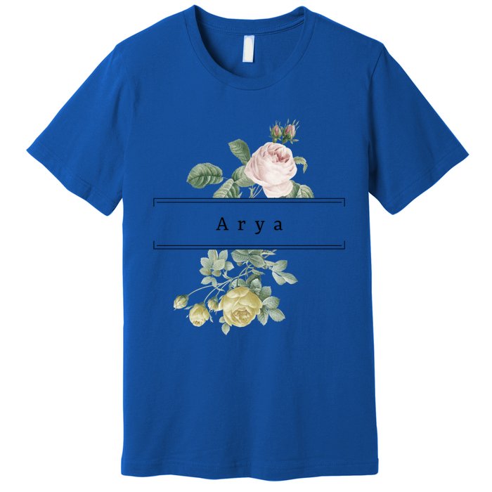 Arya First Name Vintage Roses Wedding Shower Rose Gift Premium T-Shirt