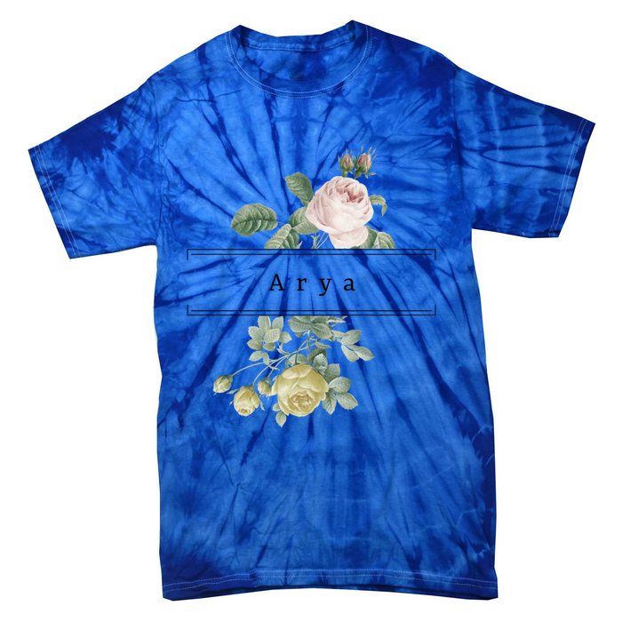 Arya First Name Vintage Roses Wedding Shower Rose Gift Tie-Dye T-Shirt