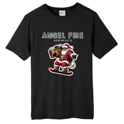 Angel Fire New Mexico Christmas Snowboard Santa Claus Great Gift Tall Fusion ChromaSoft Performance T-Shirt