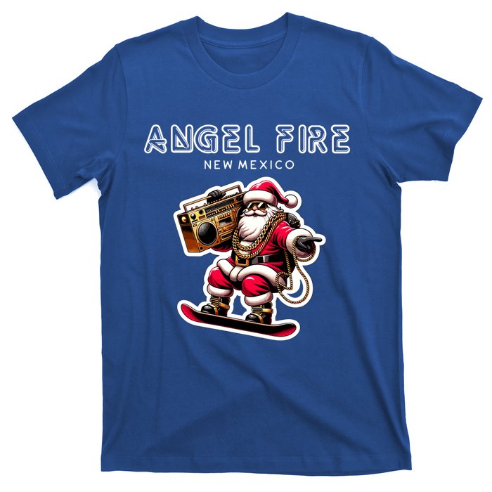 Angel Fire New Mexico Christmas Snowboard Santa Claus Great Gift T-Shirt