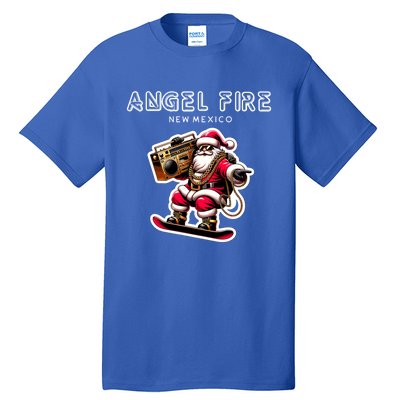 Angel Fire New Mexico Christmas Snowboard Santa Claus Great Gift Tall T-Shirt