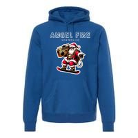 Angel Fire New Mexico Christmas Snowboard Santa Claus Great Gift Premium Hoodie