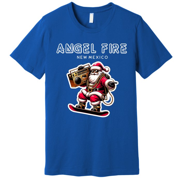 Angel Fire New Mexico Christmas Snowboard Santa Claus Great Gift Premium T-Shirt