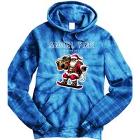 Angel Fire New Mexico Christmas Snowboard Santa Claus Great Gift Tie Dye Hoodie